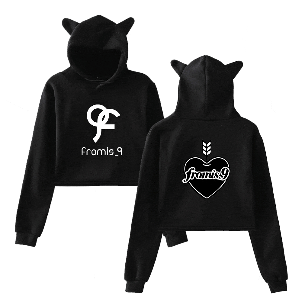 Fromis_9 Heart Badge Cropped Hoodie - Image 2