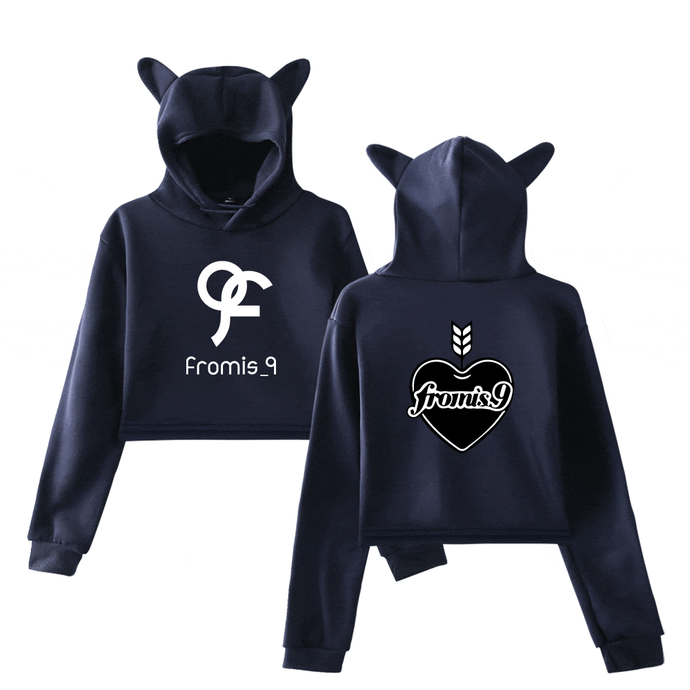 Fromis_9 Heart Badge Cropped Hoodie