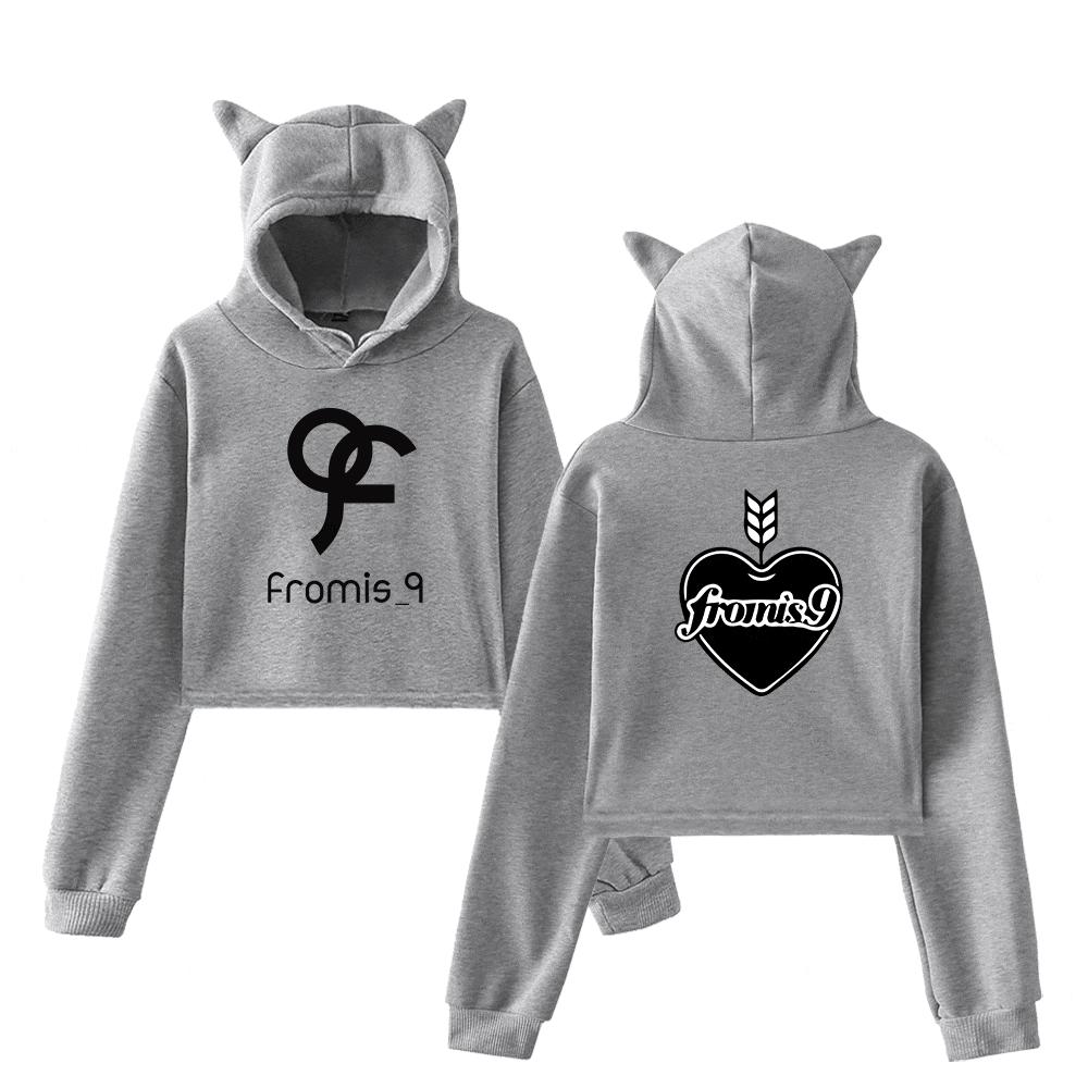 Fromis_9 Heart Badge Cropped Hoodie - Image 4